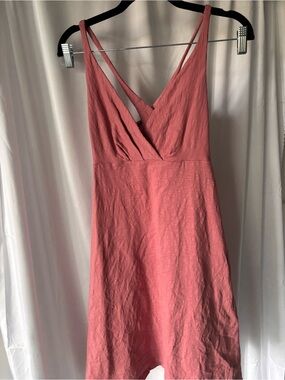 Patagonia Coral Pink V-Neck Midi Dress